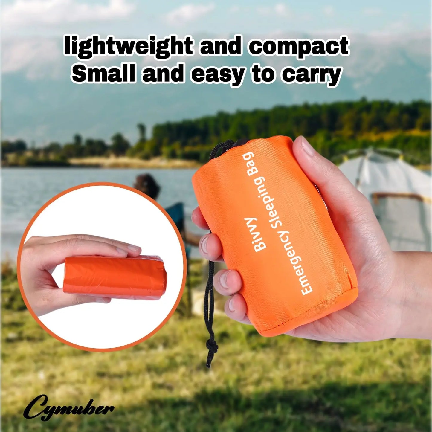 2-Pack Emergency Sleeping Bag | Survival Shelter Bag, Polyethylene Thermal Emergency Blanket, Lightweight Portable Shelter for Camping, Hiking, Outdoor Activities, Backpacking