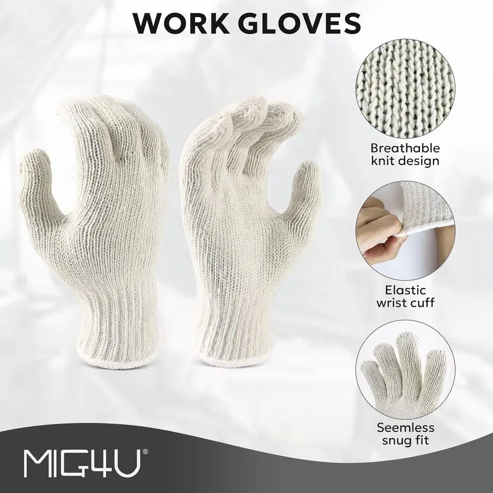 Large Cotton String Work Gloves - Heat Resistant BBQ Gloves - Economical Pairs