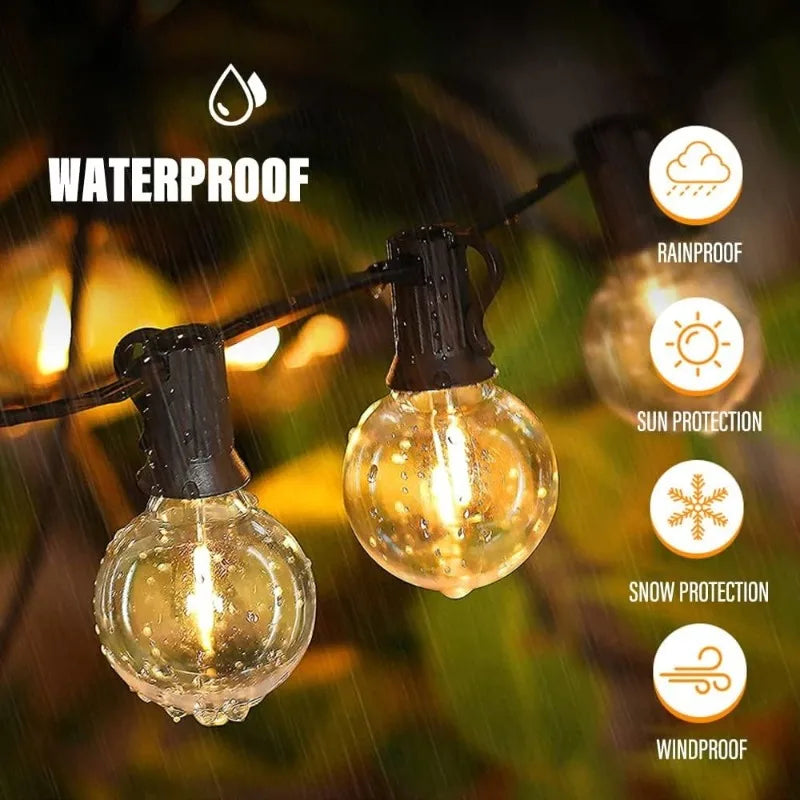Led Globe String Lights - Outdoor Globe String Lights - 64ft String with G40 Globe Clear Bulb for Backyard Patio Christmas Decor