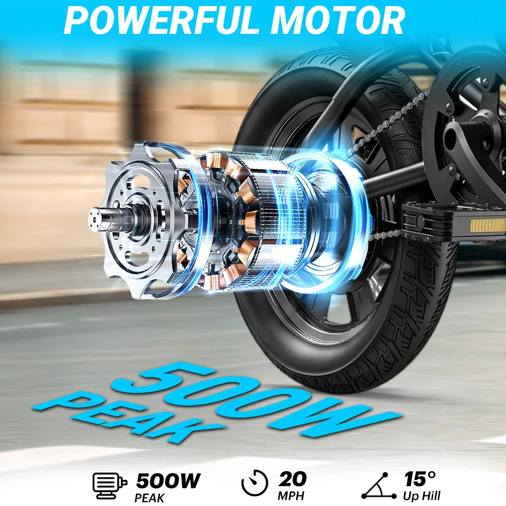 DYU X1 14” Folding Electric Bike Mini E-Bike 500W Peak 20MPH 280Wh Battery Compact City Commuter Electric Bicycle Style UL2849