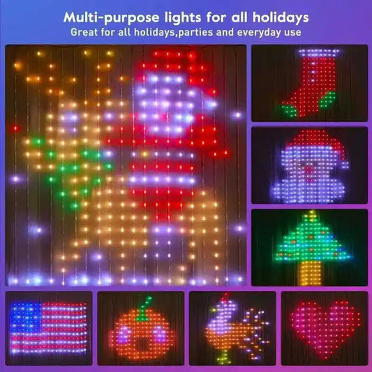 RGB Color Changing LED Curtain Fairy Light Strings, USB Powered Decorative Lights, Indoor & Outdoor Lighting For Bedroom, Garden, Valentine's Day, Wedding, Easter, Ramadan & Birthday Party