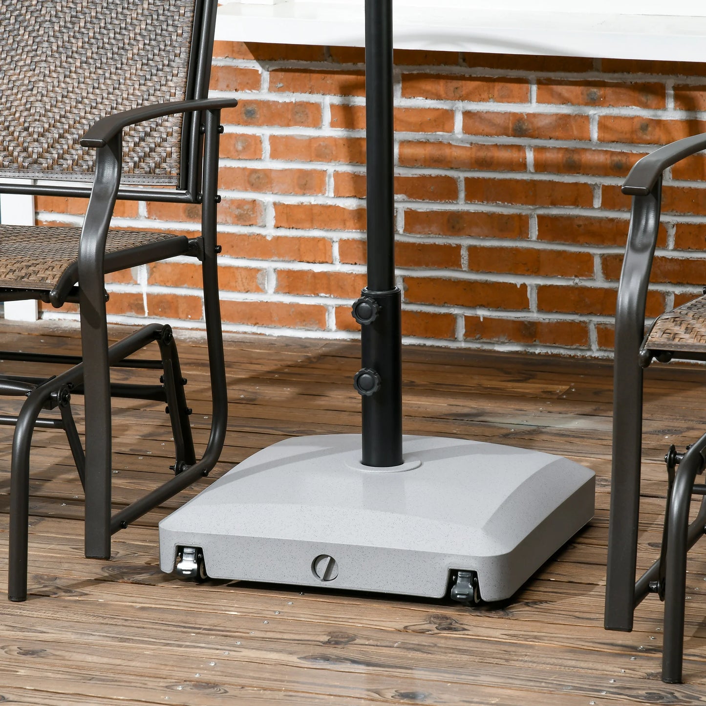 Patio Umbrella Base with Wheels, Water or Sand Filled, Gray