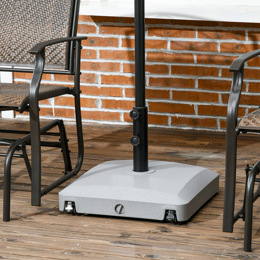 Patio Umbrella Base with Wheels, Water or Sand Filled, Gray