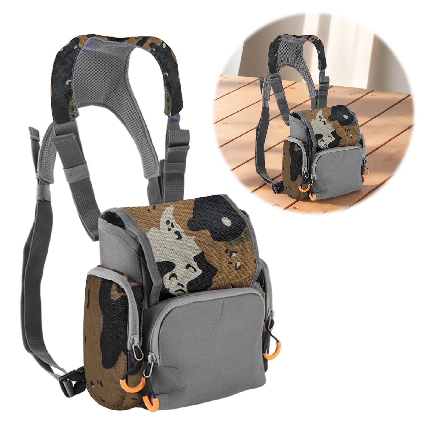 Binocular Harness Chest Pack With Rangefinder Pouch For Hunting