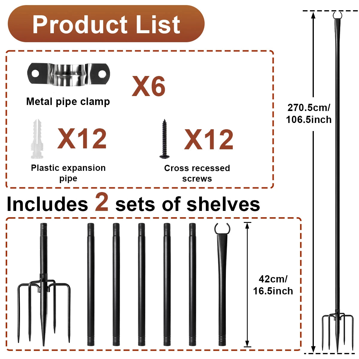 Aiop Adjustable Metal String Light Pole For Outdoor Patio Decor
