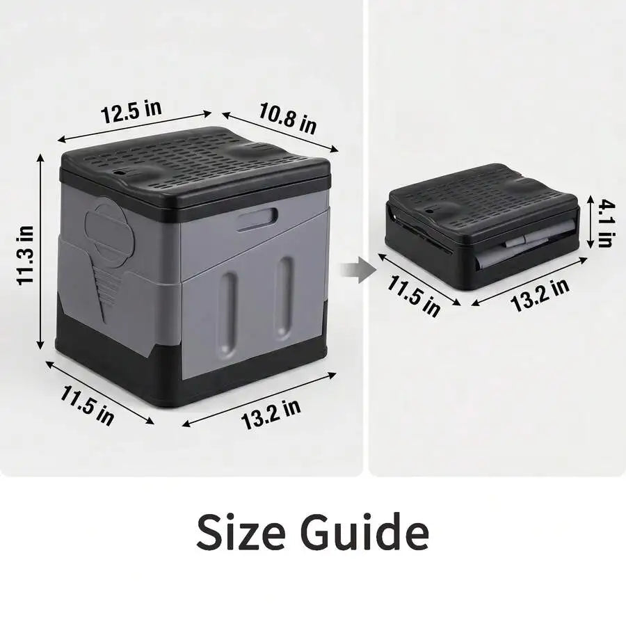 Portable Folding Toilet With Lid - Camping, Boating & Outdoor Travel Emergency Use - Includes Trash Bag & Storage Bag - No Electricity Required - Space-Saving Design For Cars, Trucks & RVs - Durable Plastic