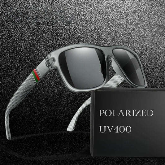 Classic Men Square Polarized Fishing Sunglasses Outdoor Driving Cycling Running Goggles Vintage Large Frame