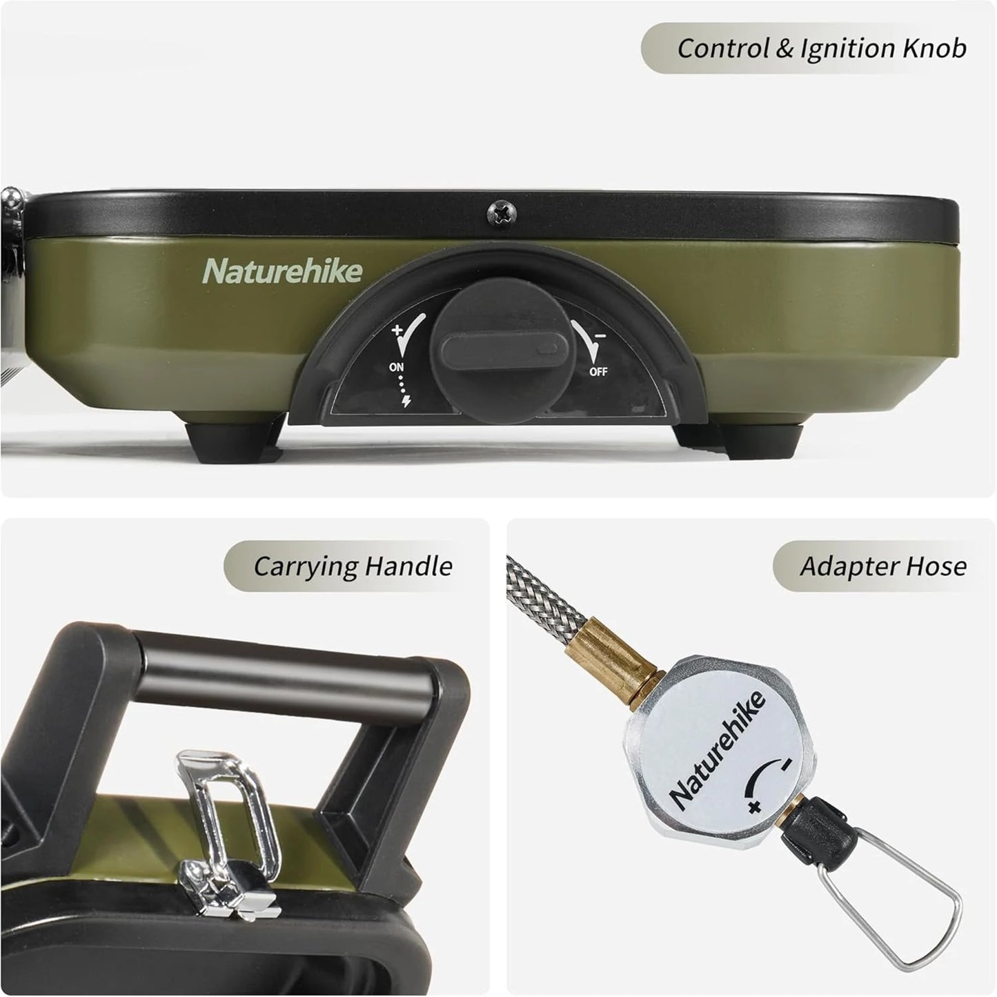 Naturehike Portable Two Burner Gas Stove With Griddle For Camping