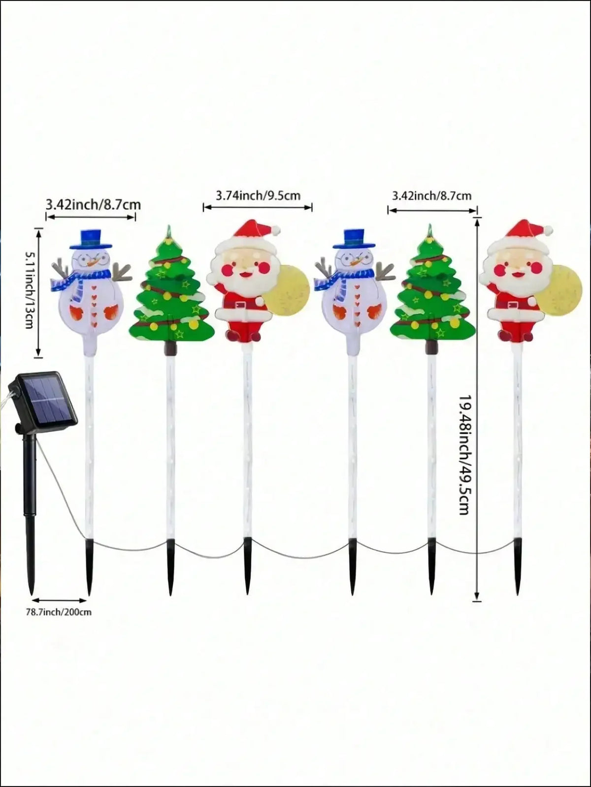 Solar Powered Outdoor Christmas Garden Lights With 8 Modes