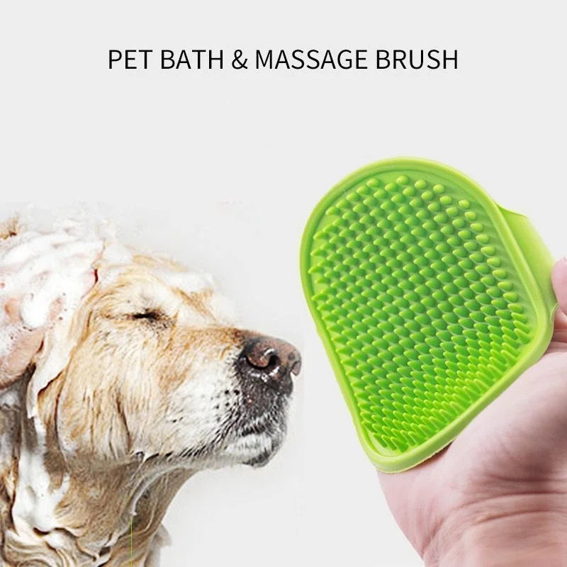 Soft Rubber Pet Bath Brush Grooming Massage Glove For Dogs