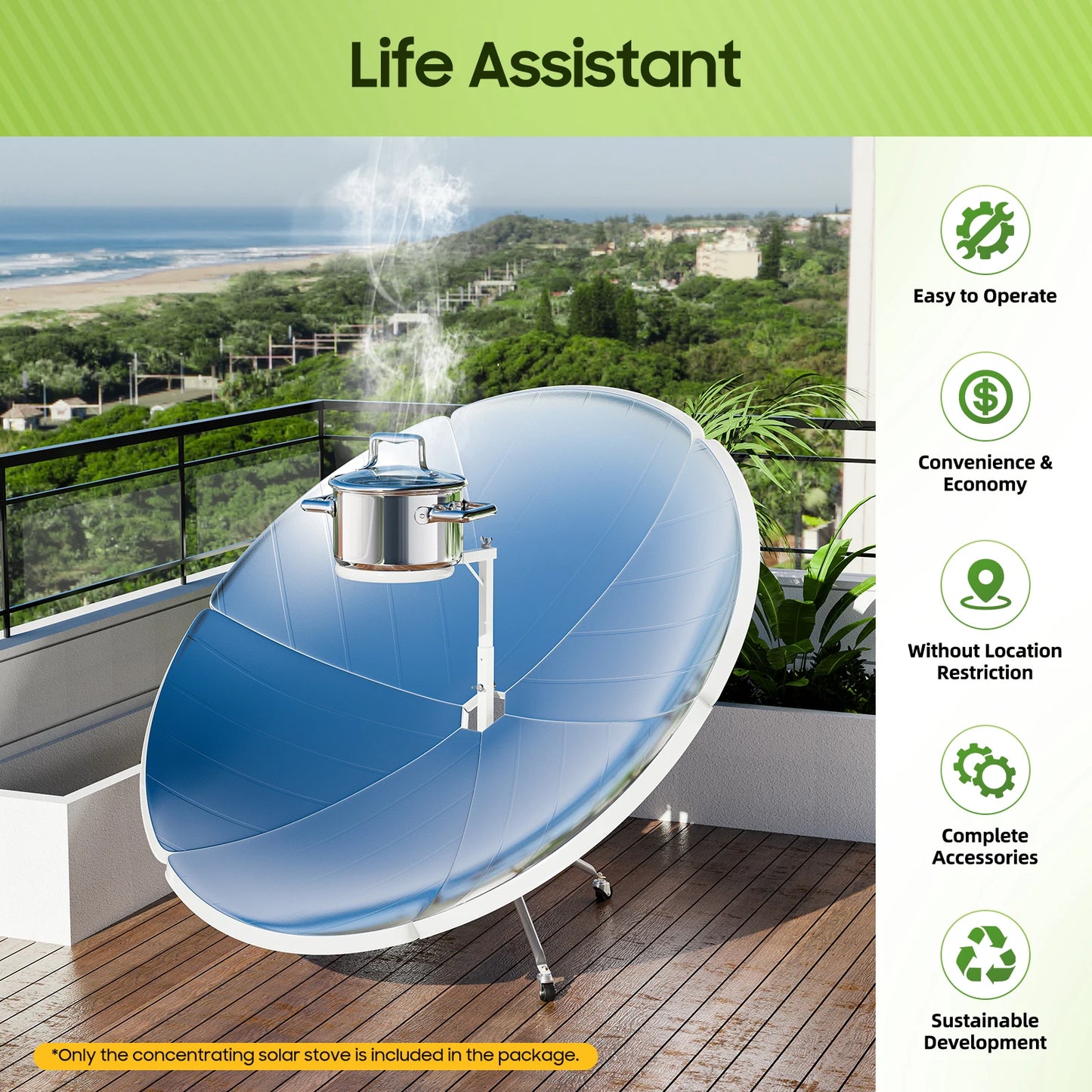 Portable Outdoor Solar Parabolic Cooker For Camping And Picnics