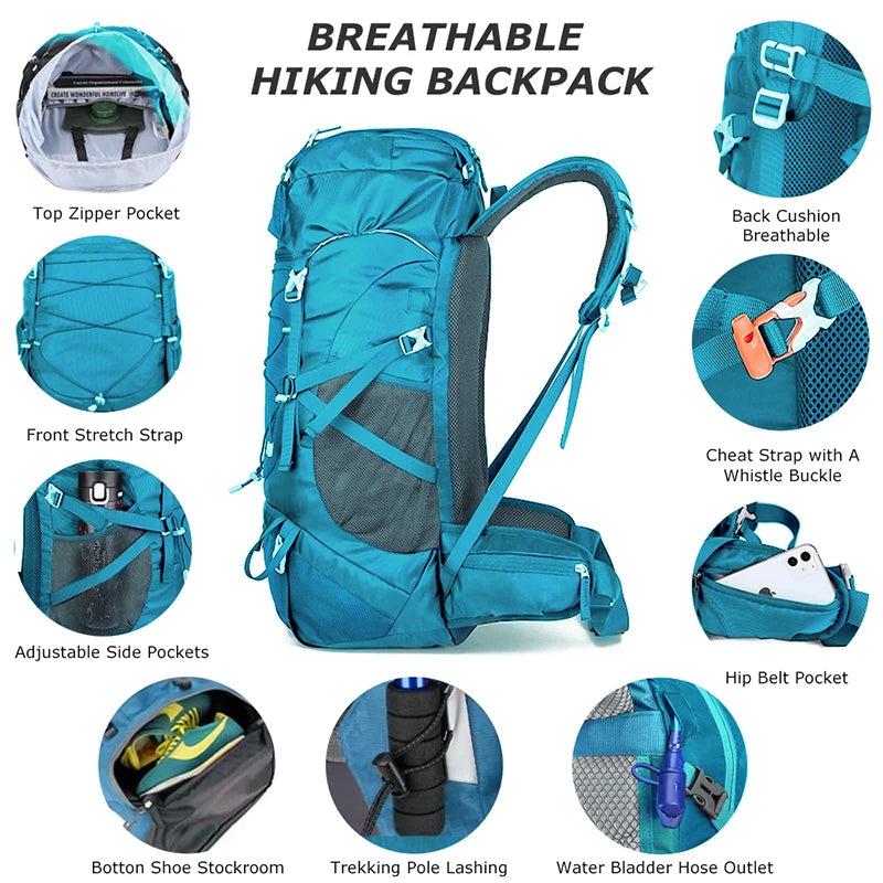 West Tune Hiking Backpack With Rain Cover External Frame