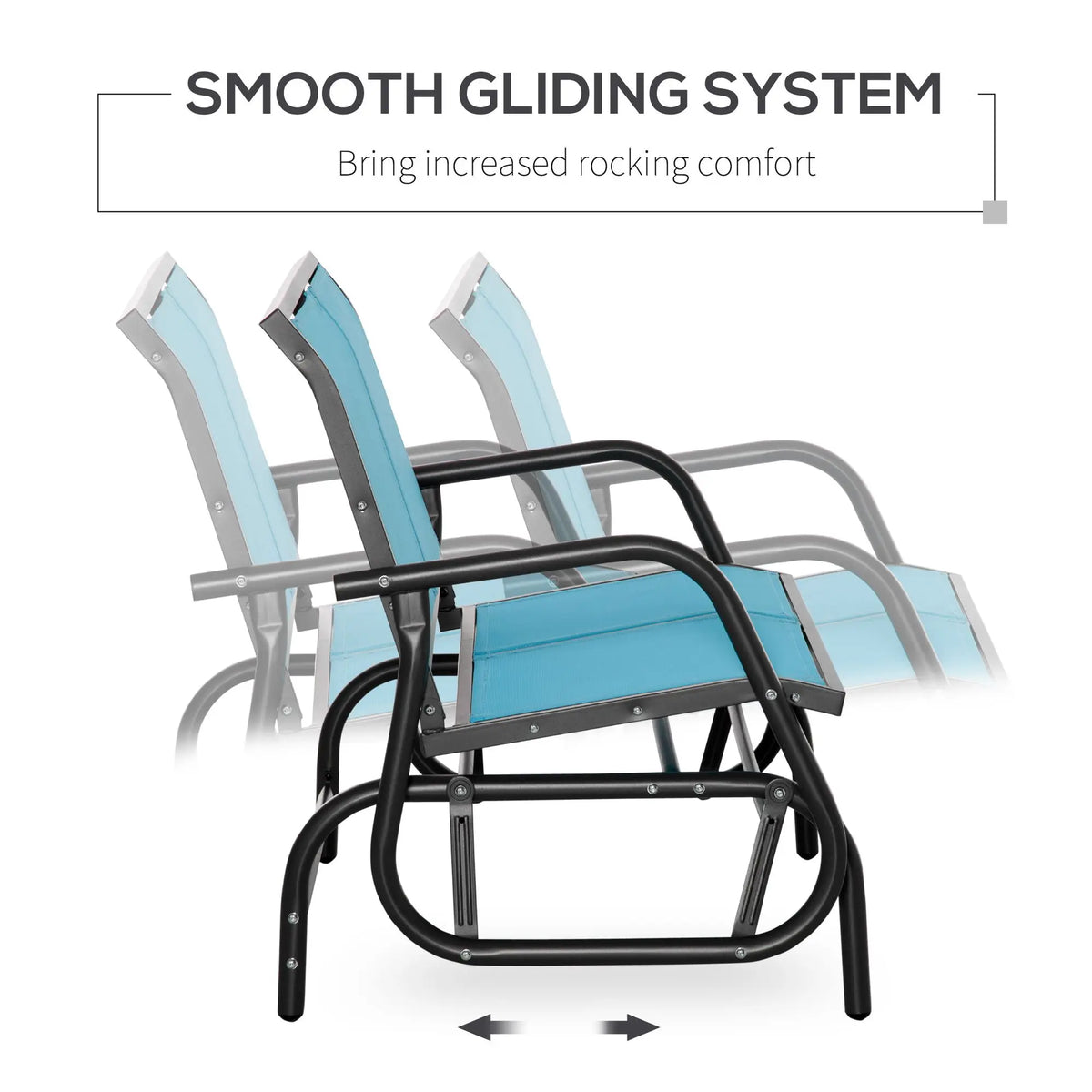 Oeny Outdoor Glider Bench With Weather Resistant Steel Frame