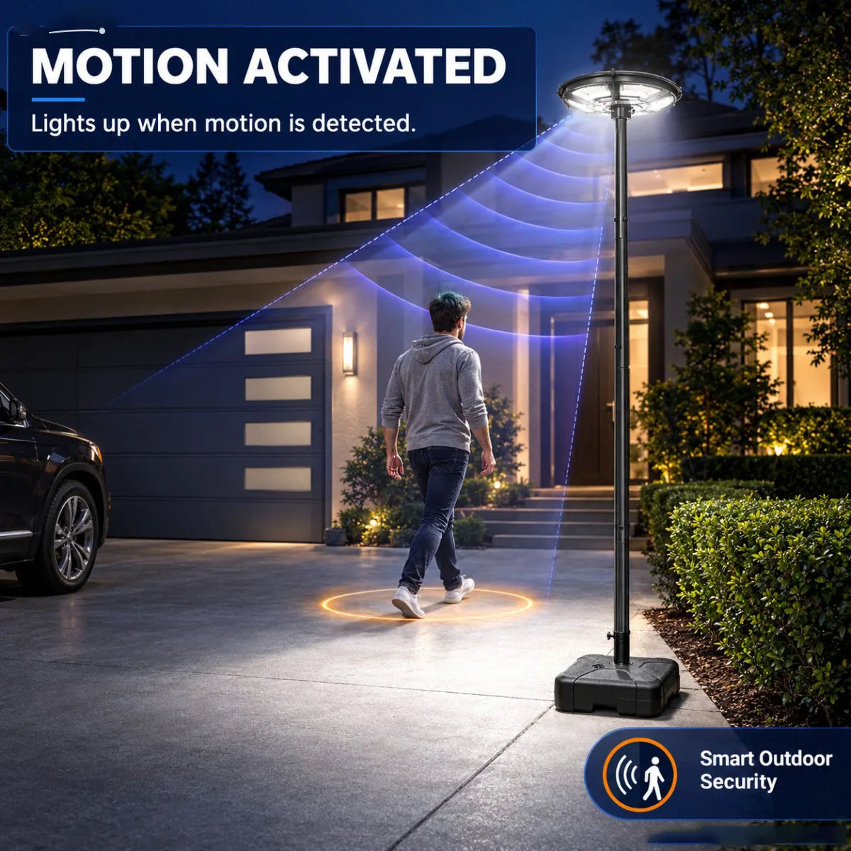 Morglad Wireless Solar Post Light With Remote And Sensor
