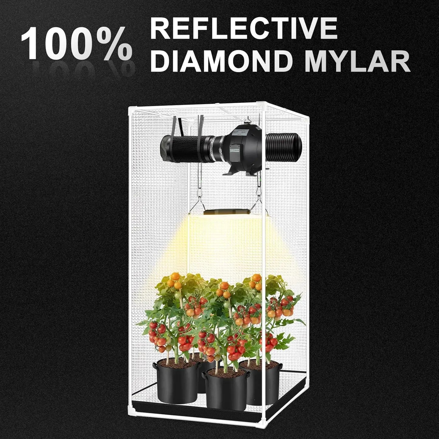 18"x18"x32" Grow Tent with High Reflective Mylar & Observation Window for Indoor Plants