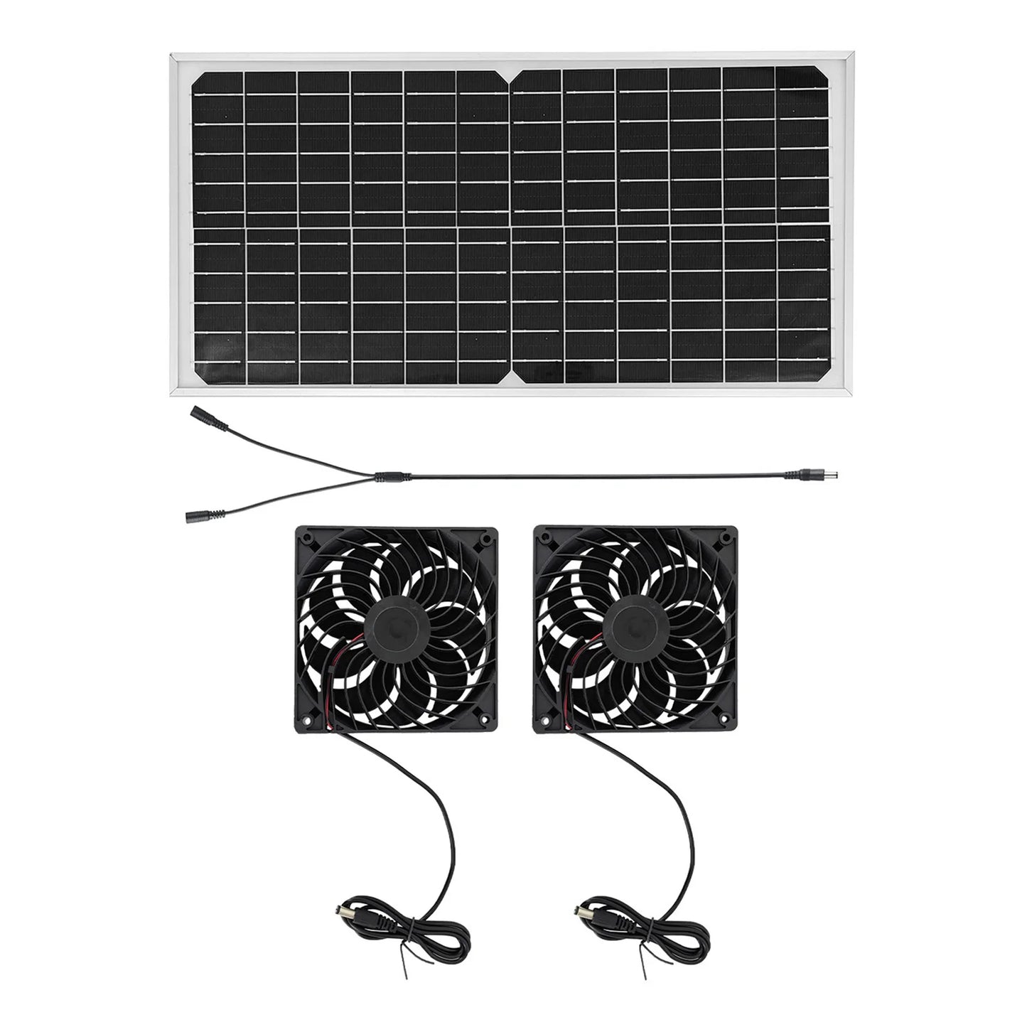 Solar Ventilation Fan Solar Exhaust Fan Kit Easy To Install High Efficiency with 16W Solar Panel for Greenhouse Chicken Coop