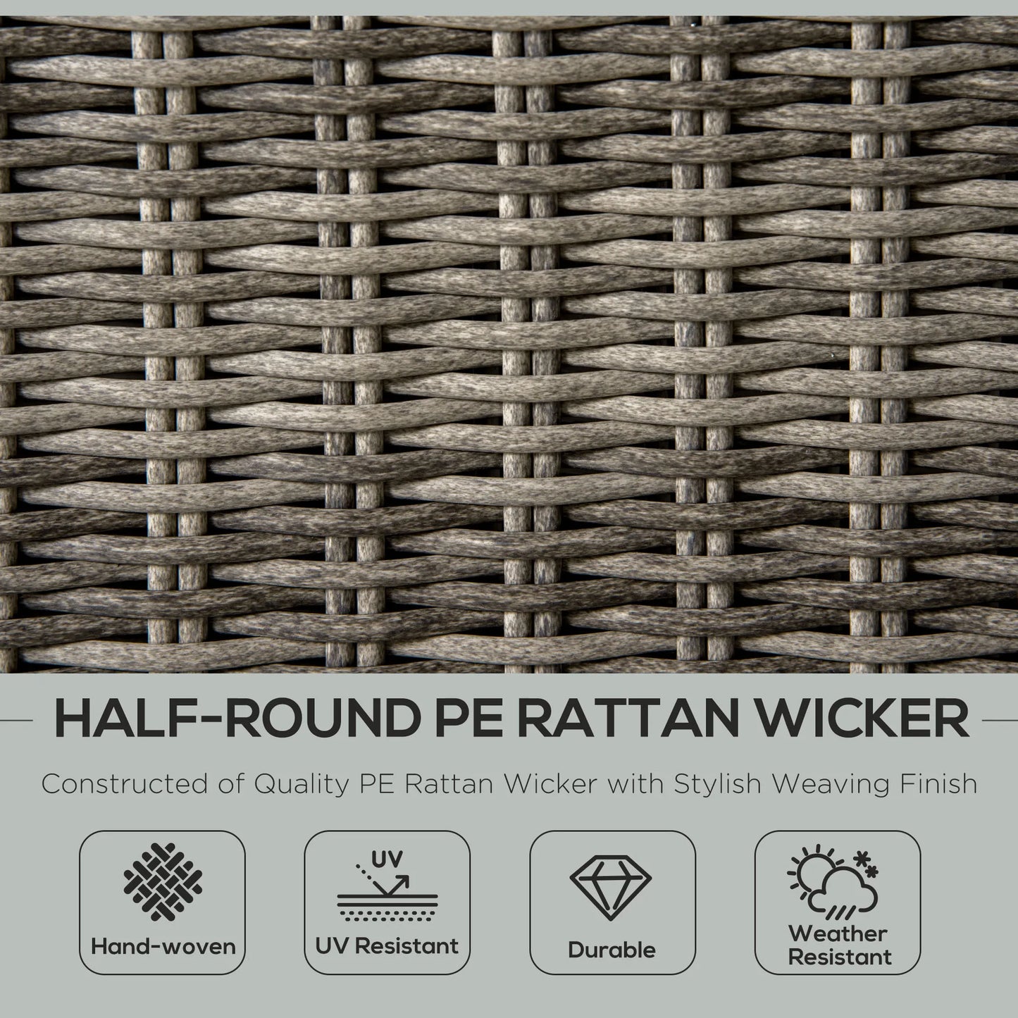 Outdoor PE Rattan Wicker Conversation Set With Coffee Table