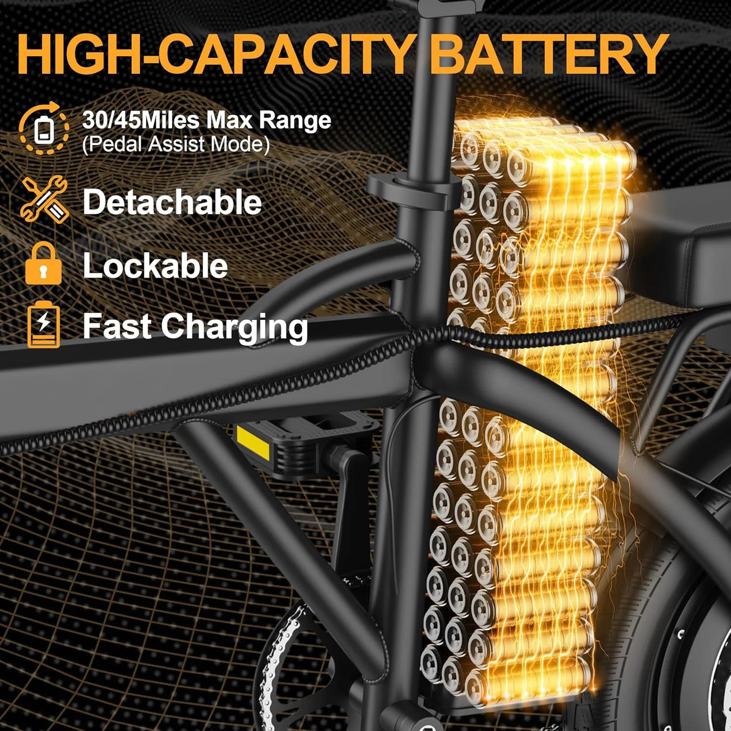 14 inch Foldable Electric Bike for Adults, 500W Motor Ebike, Max 22MPH Speed, 30 Miles Long Range, Dual Brake System, 265lbs Load Capacity Portable MINI Electric Bicycle for City Commuting