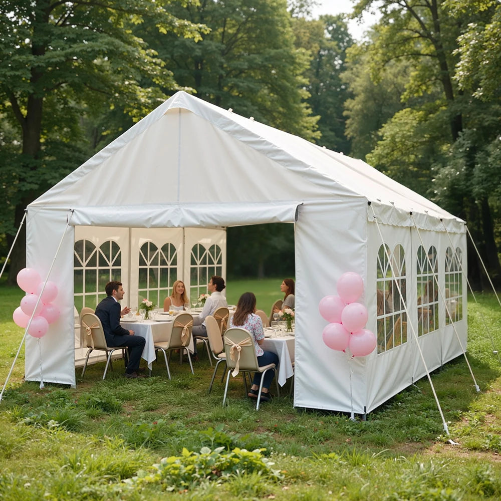 10'x20' Heavy Duty Waterproof Anti-UV Carport Car Canopy Outdoor Gazebo With Removable Sidewalls Commercial Party Tent for Wedding BBQ Outdoor Events