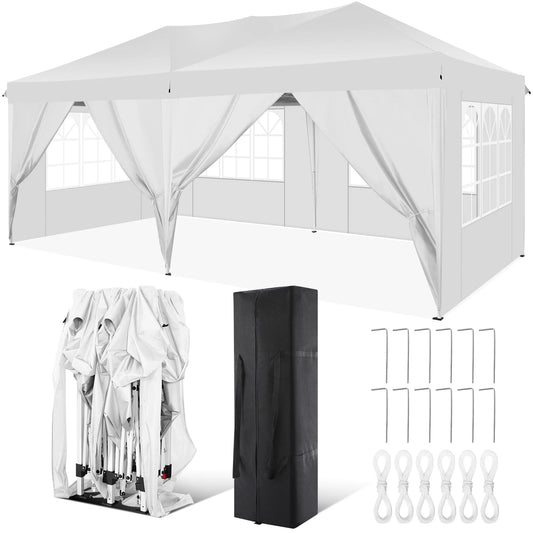 10x20FT Pop Up Canopy Tent with Removable Sidewalls Waterproof Commercial Instant Shelter Outdoor Gazebo Party Tent Protable Canopy Tents for Parties with Carry Bag