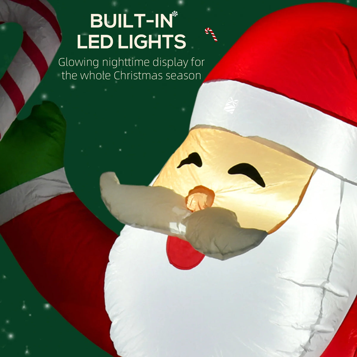 Homcom Christmas Inflatable Santa Claus Yard Decoration With Led Lights