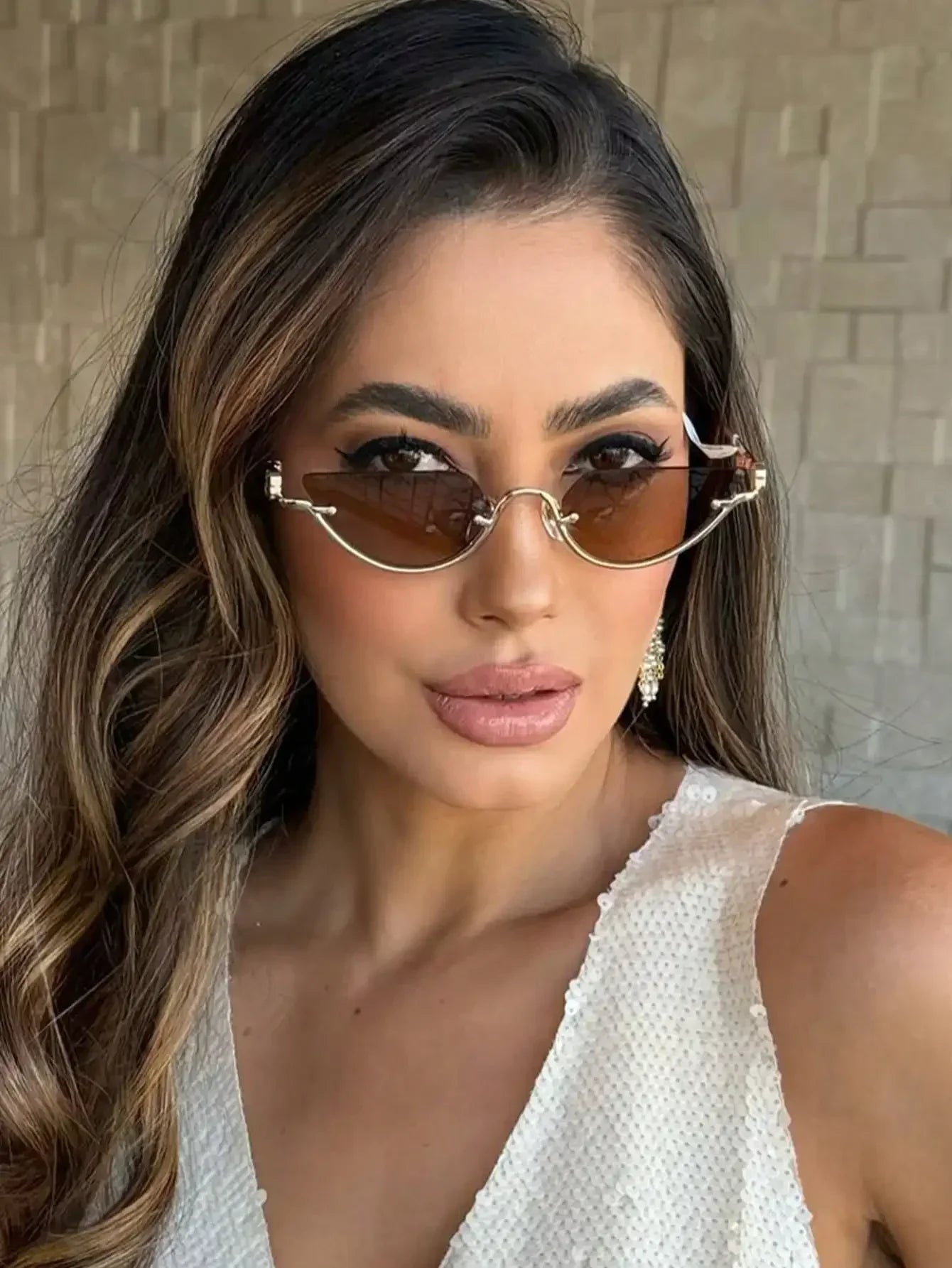 1pc Fashion Small Frame Oval Fashion Glasses Personalized Versatile Vintage Women's Glasses Summer Travel Holiday Beach