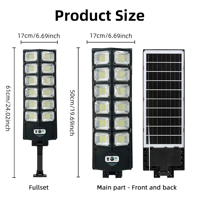 800000LM Solar Lights Outdoor Waterproof LED Flood Lights Motion Sensor with Remote 10000LM 3 Modes Street Lamp for Yard Garden Path