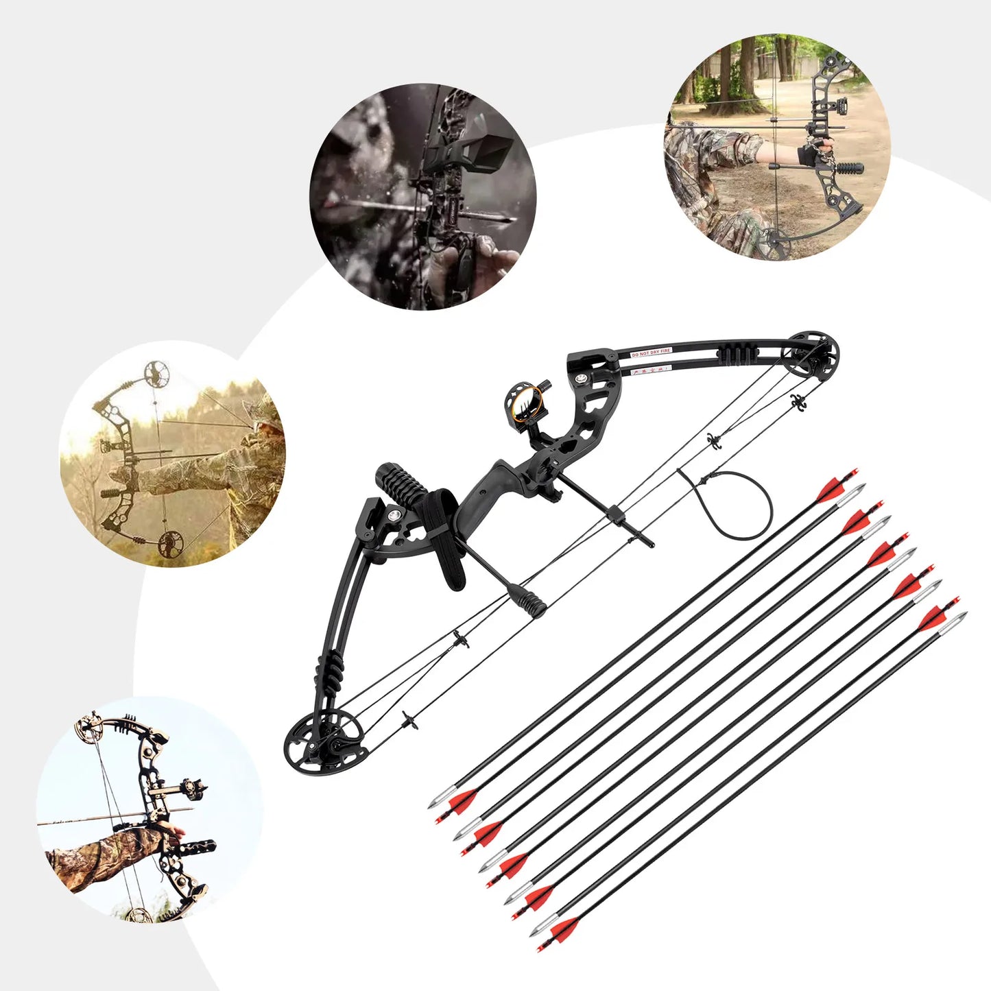Compound Bow Archery Set Right Hand With Adjustable Draw Weight