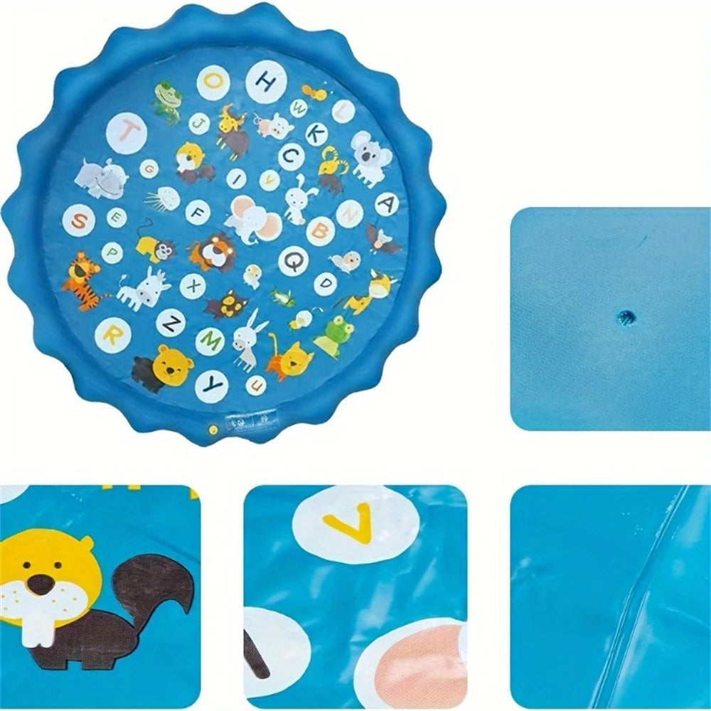 Alphabet Animal Splash Pad With Spray Toys For Backyard Fun