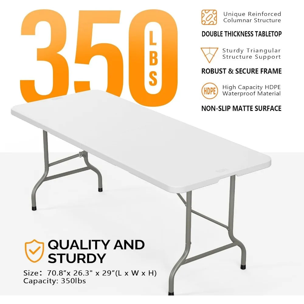 Folding Portable Plastic Table For Parties And Events