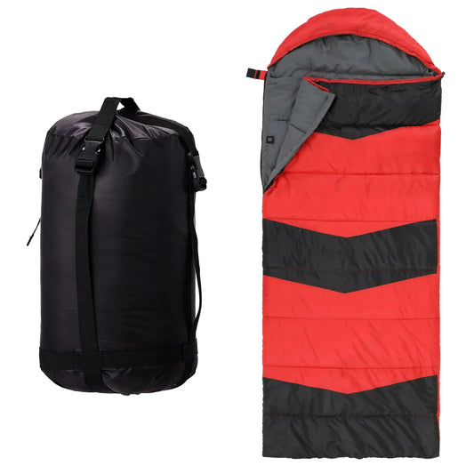 Rectangular Heated Sleeping Bag, Lightweight Sleeping Bag with Multi USB Powered Heating Pads, Waterproof Compact Envelope Sleep