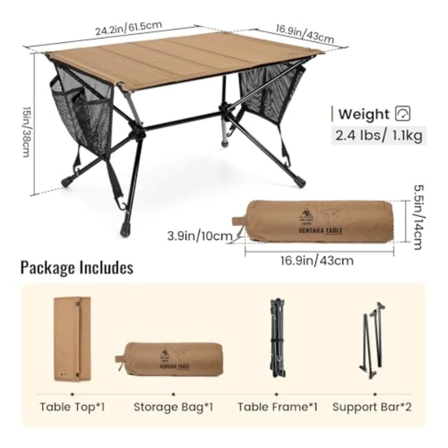 Ultralight Camping Table Foldable Quick Setup 2.4-Lb