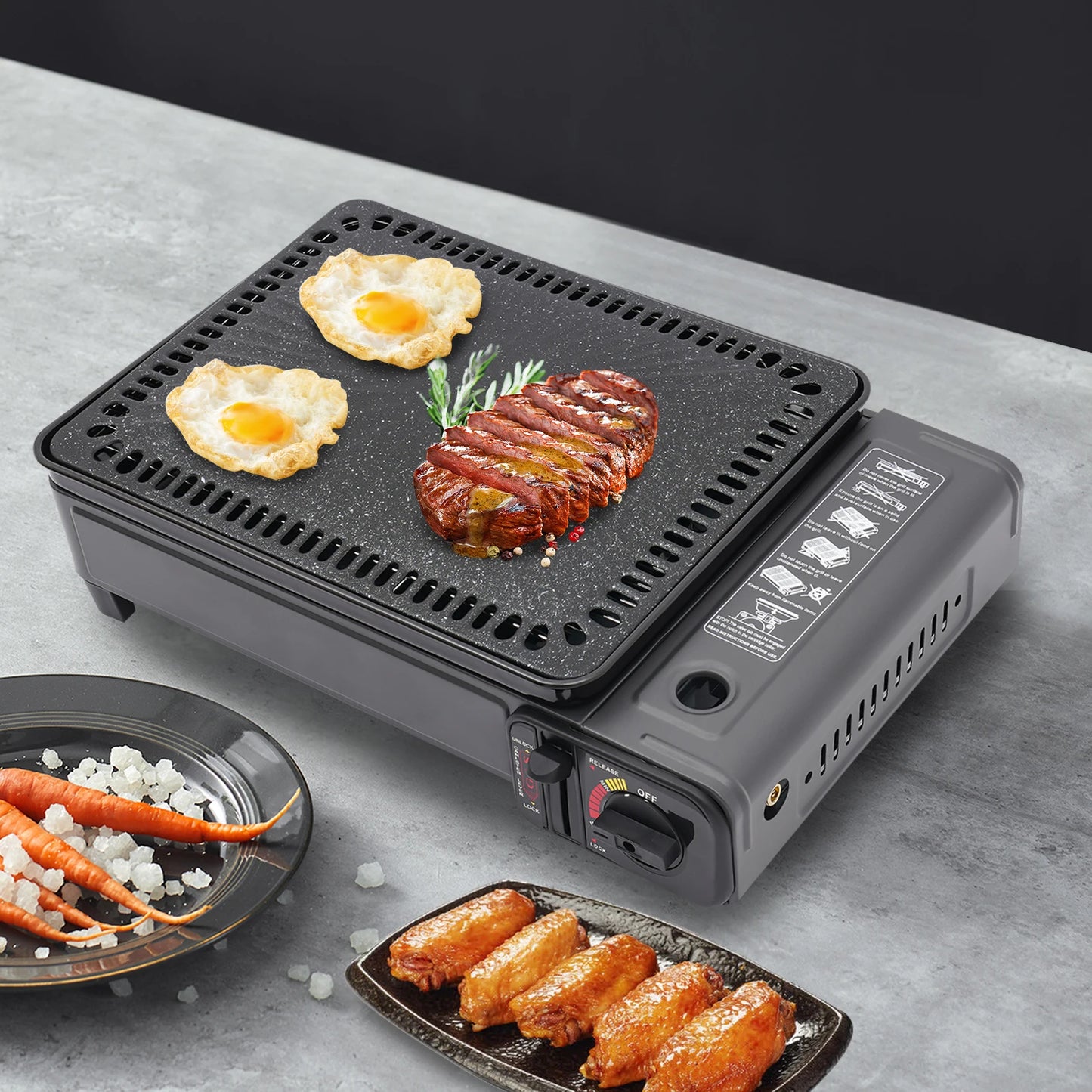 Bymaocar Portable Butane Gas Grill For Camping And Travel