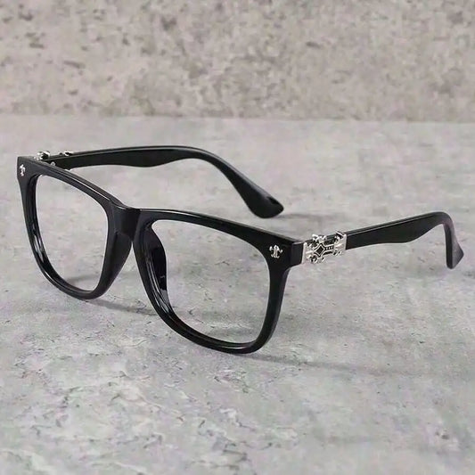 1pc Vintage Square Frame Glasses Men And Women, Non-Prescription Eyewear, PC Lens And Frame, Blue Light, Includes Cleaning Cloth, Photo Props, And Fashion Accessories, Birthday, Fashion Accessories,Hair Tools,Hair Items