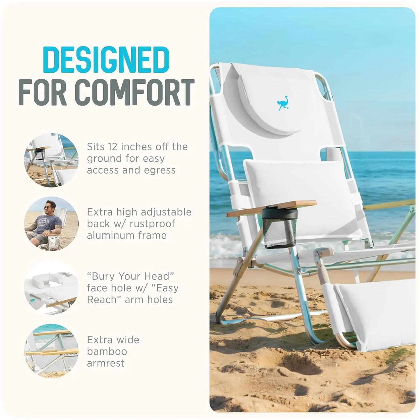 Deluxe 3N1 Reclining Lounge Chair Outdoor Lounger Premium