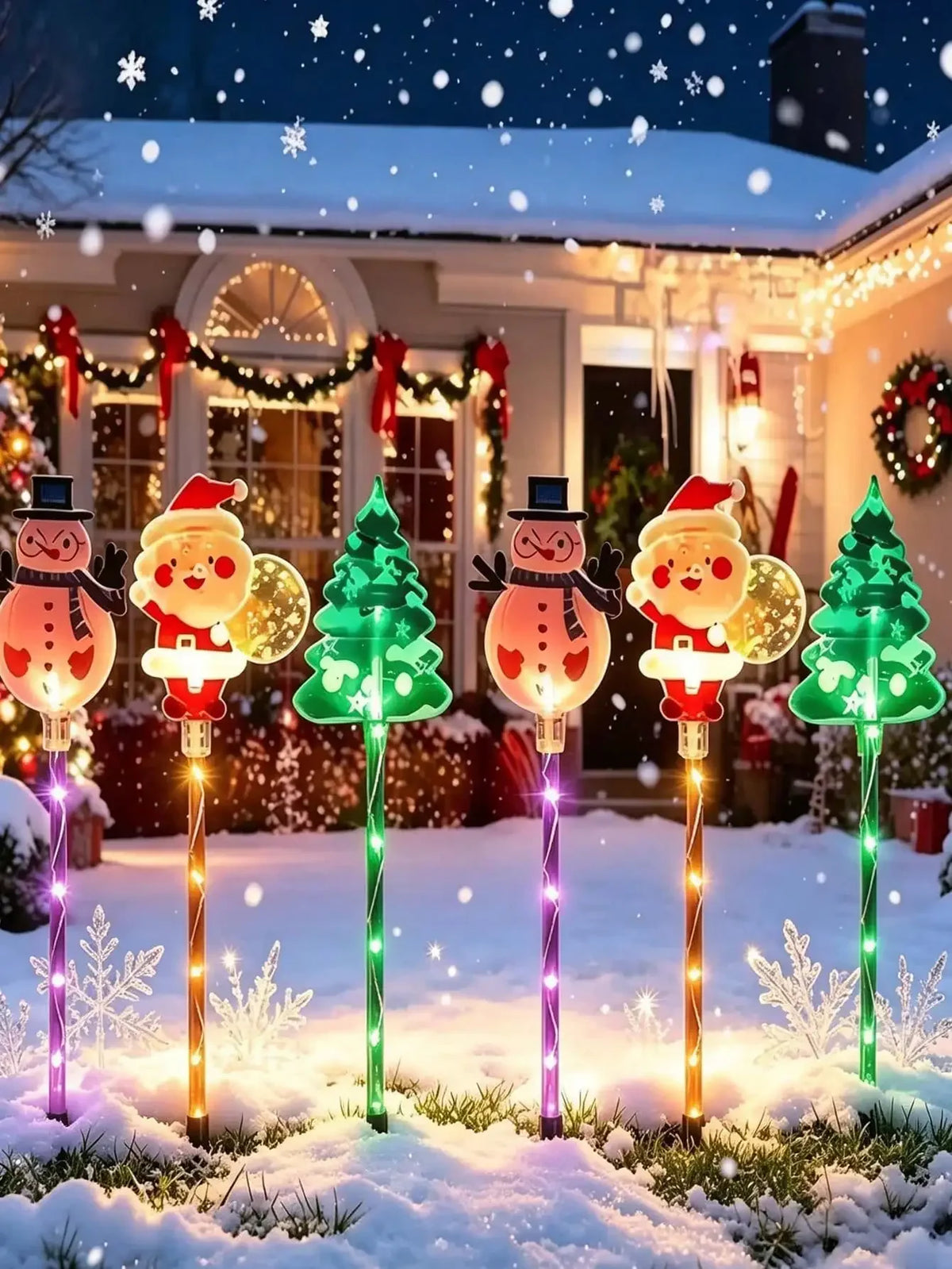 Solar Powered Outdoor Christmas Garden Lights With 8 Modes