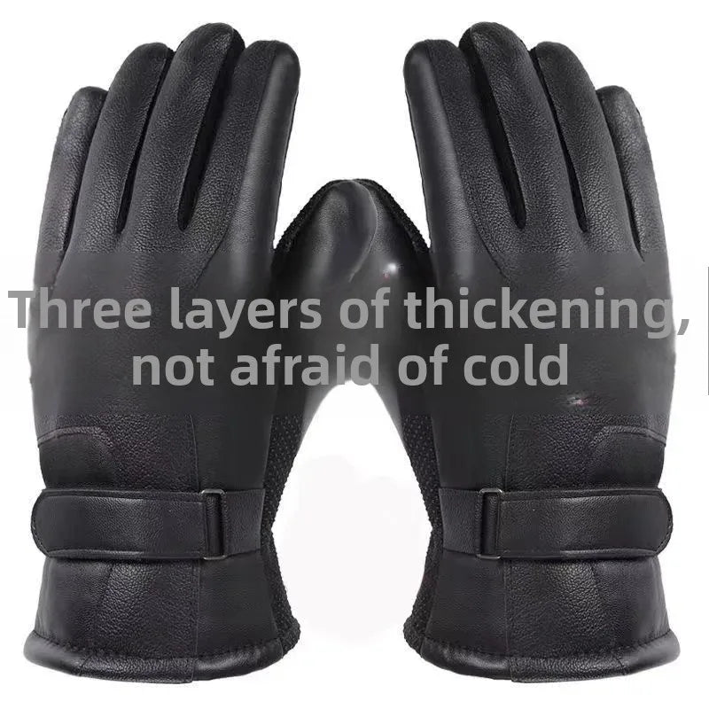 Gloves Touch Screen Cold Resistant Fleece Lined Full Finger Riding Mitt Windproof Waterproof Men Motorcycle Ski Outdoor