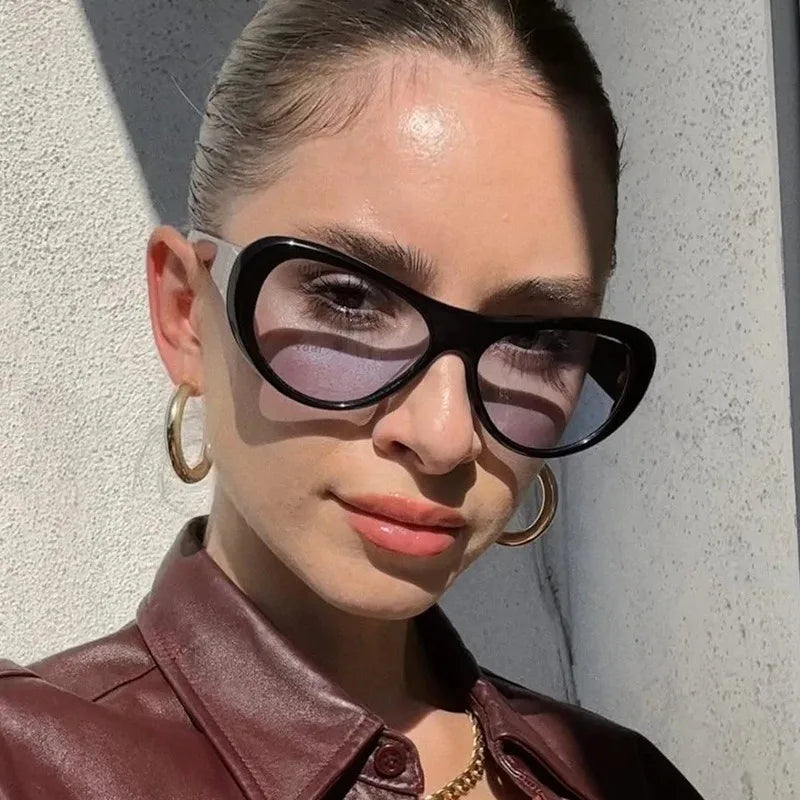 Clout Goggles Kurt Cobain Sunglasses Men Vintage Oval Glasses Retro Female Male Eyewear UV400 Fashion Trendy Shades for Outdoor Driving Travel Beach Anti Glare Eye Protection Classic Style Unisex Sun Glasses sunglasses women
