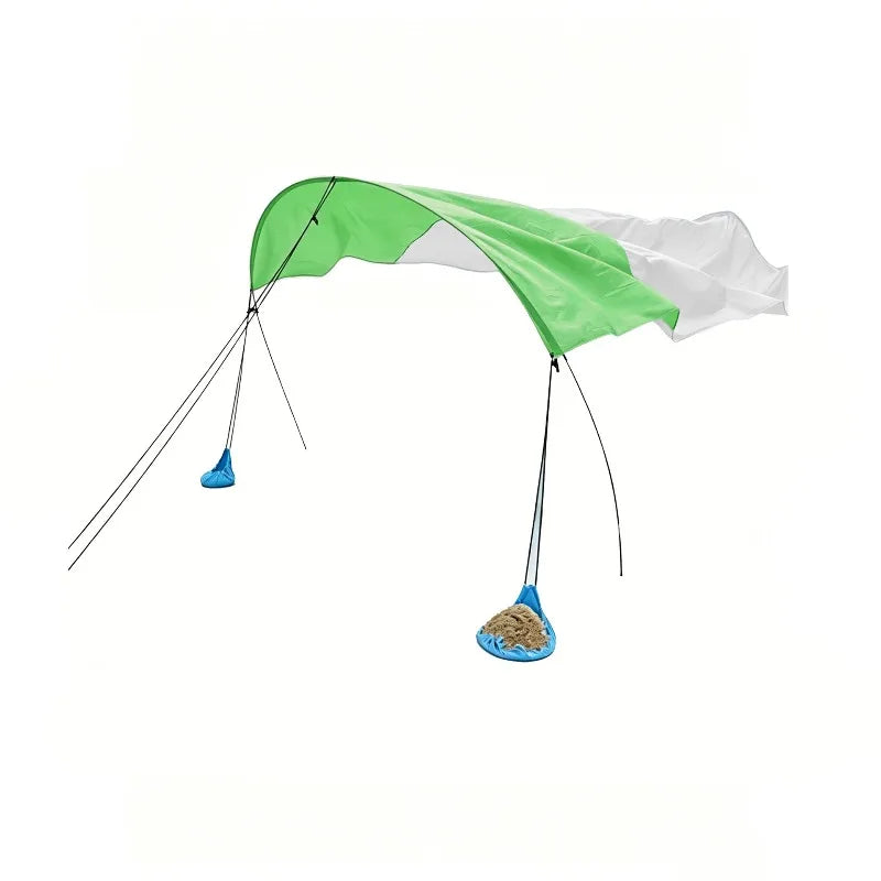 Tool-free Beach Sun Shade Sail Tear-resistant Fabric Sandbag Anchors UV Proof Beach Camping Casual Travelers