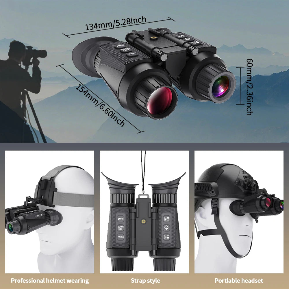 4K Head Mounted Night Vision Goggles And Binoculars For Outdoor Surveillance