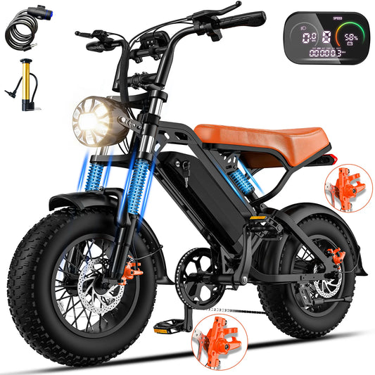 1200W Electric Dirt Bike,28MPH Electric Bike,48V18AH Removable Battery,Max Range 35Miles,5speed Adjustable E Bike,Load 500lbs