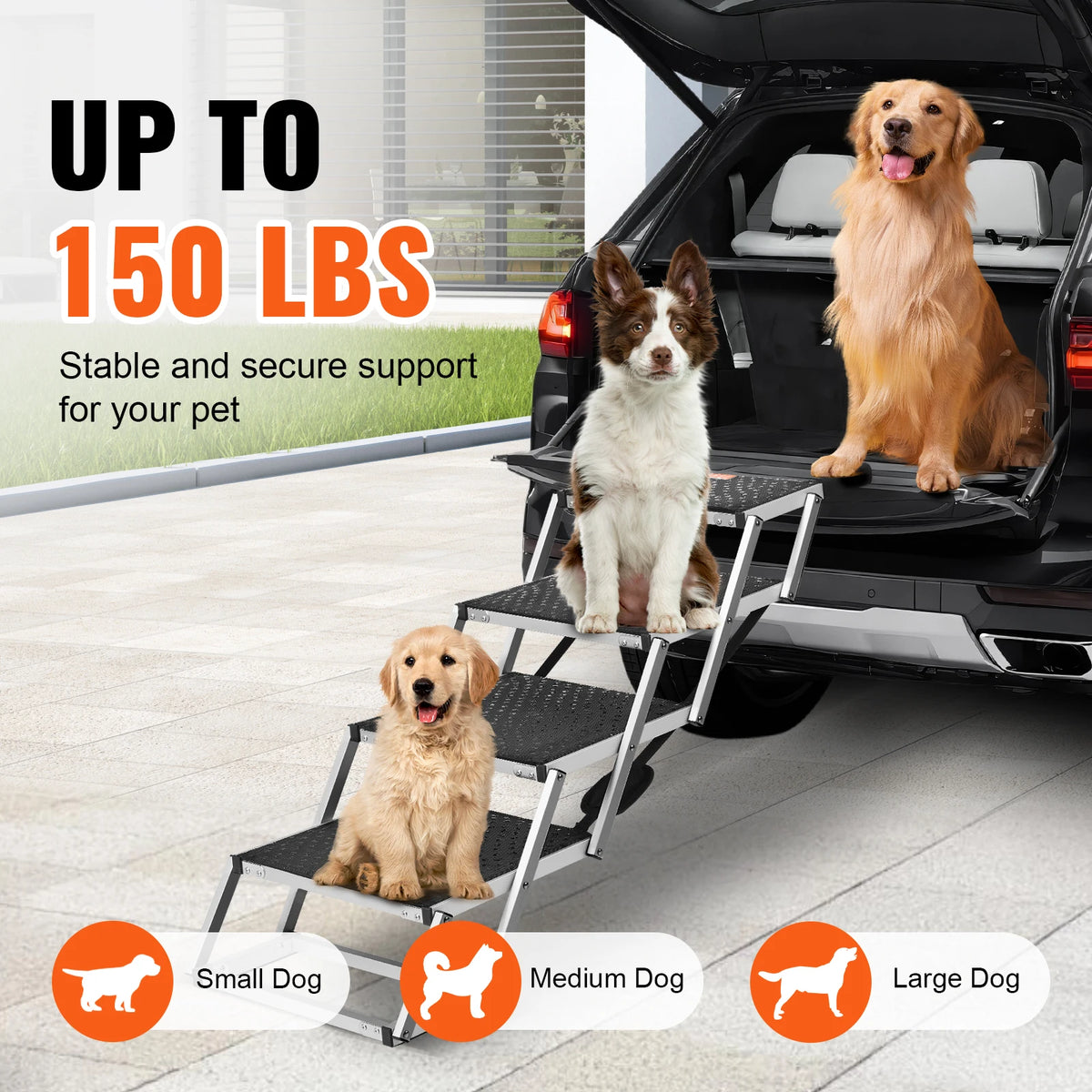 SucceBuy Portable Foldable Dog Car Steps For Truck