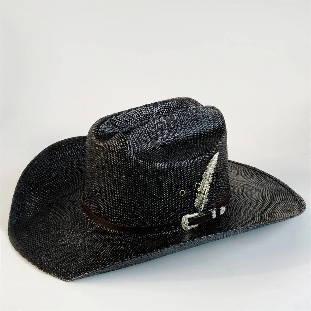 White Straw Cowboy Hat Summer Sun Protection Men Woman Summer Hat Casual Outdoor Sunshade Beach Straw Hat Fashion Cowboy chapéu