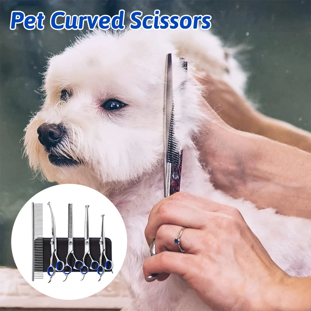 Professional 7 In 1 Stainless Steel Dog Grooming Scissors