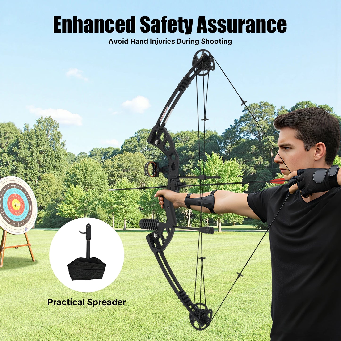 Compound Bow And Arrow Set With Adjustable Draw For Adults