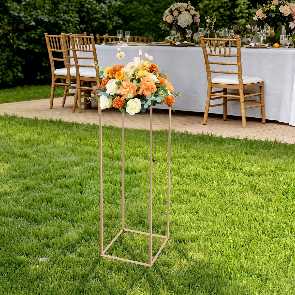 Modern Metal Floral Centerpiece Stand for Weddings and Banquets