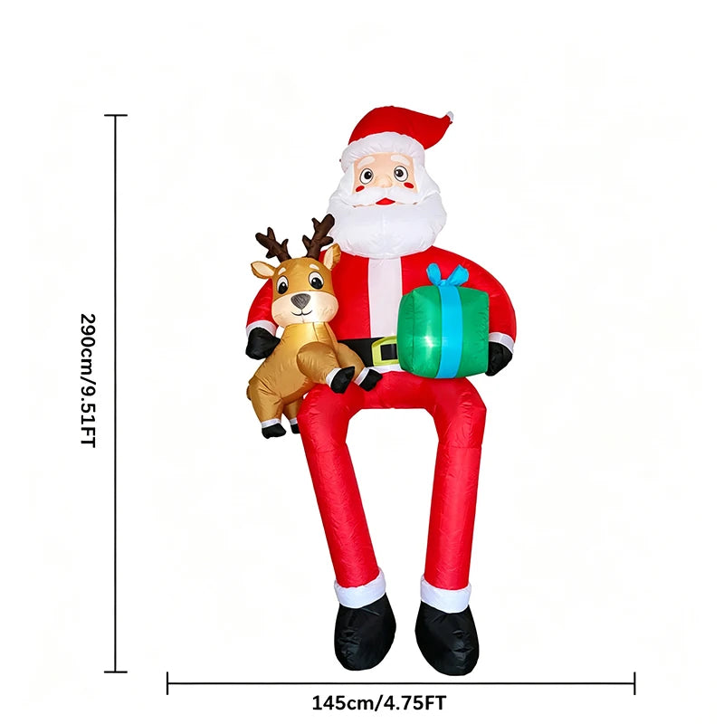 Inflatable Santa Claus Christmas Yard Decoration With LED Lights