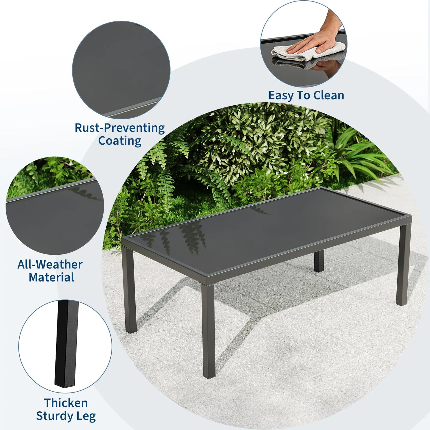 HobbyLane 4 Piece Metal Patio Furniture Set With Table