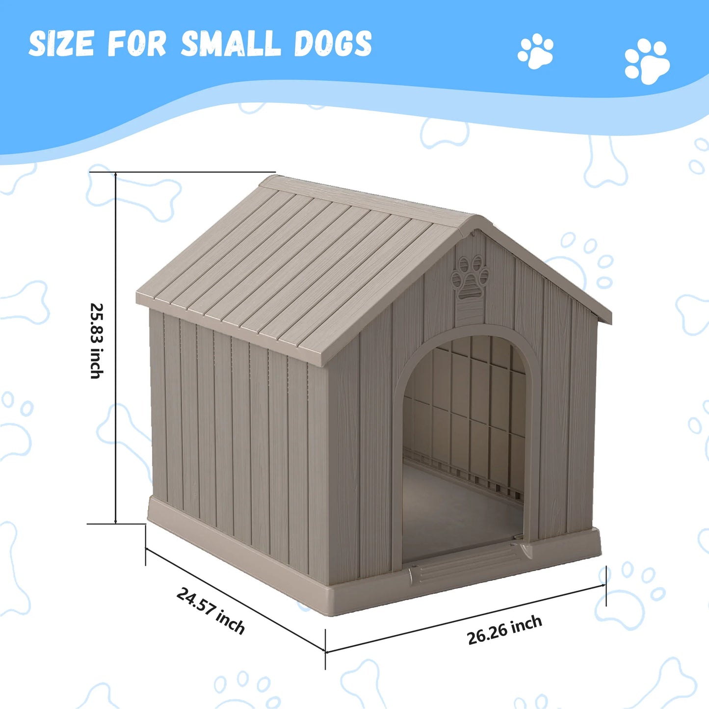 Outdoor Waterproof Plastic Dog House With Ventilated Design