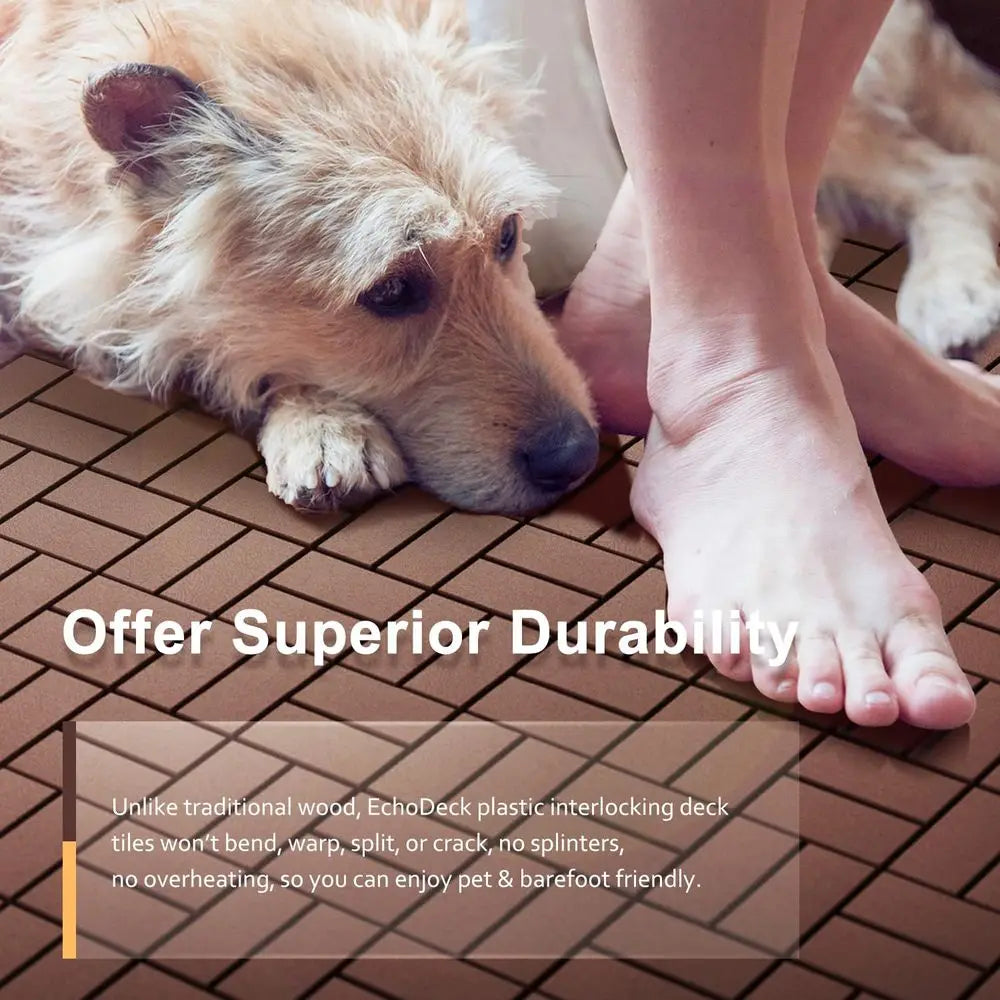 Interlocking Deck Tiles Outdoor All Weather Patio 44 Pack
